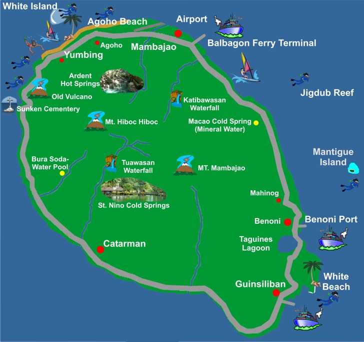 Map Of Camiguin Island Philippines